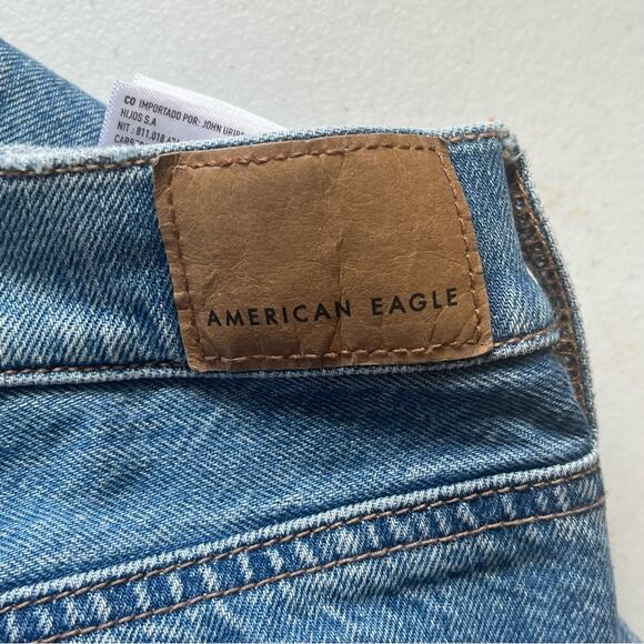 American Eagle Light Wash Distressed Flare Jean Size 12 Long - Picture 6 of 13